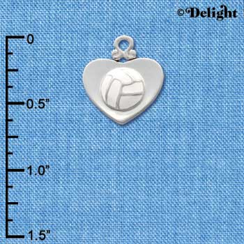 C1907 - Volleyball - Heart - Silver Charm