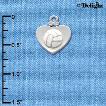 C1907 - Volleyball - Heart - Silver Charm