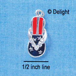 C1935 - Flip Flop - Patriot Stone - Silver Charm