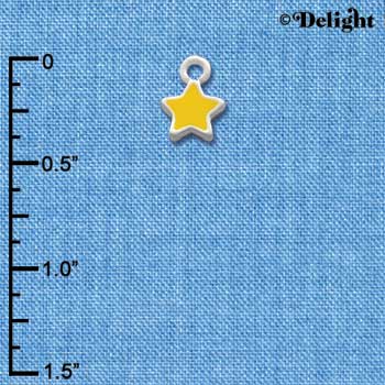 C1989+ - Star - Yellow 2 Sided - Silver Charm Mini