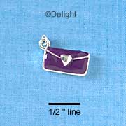 C1996 - Purse - Silver Heart Purple - Silver Charm
