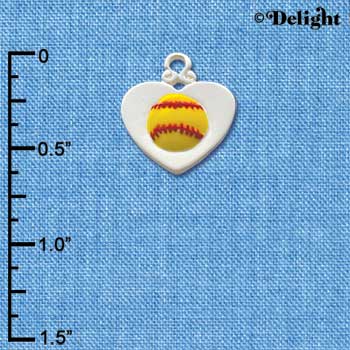 C2014 - Softball optic yellow - Heart - Silver Charm