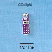 C2027 - Cellphone - Purple - Silver Charm