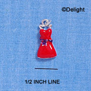 C2096 - Red Dress With Purple Sash Silver Charm