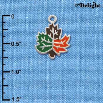 C2121 - Fall Leaf Silver Charm