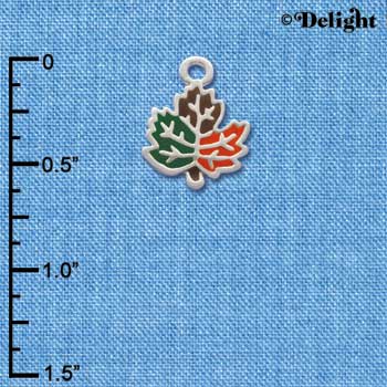 C2122 - Fall Leaf Mini Silver Charm