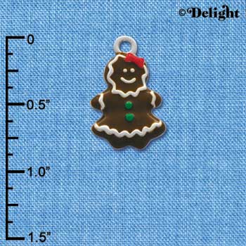 C2128 - Gingerbread Girl Silver Charm