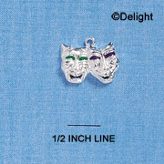 C2129 - Comedy Tragedy Mask Silver Charm