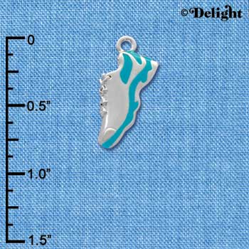 C2170* - Running Shoe Teal Silver Charm (Left or Right)