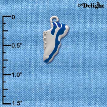 C2195* - Running Shoe Blue Silver Charm (Left or Right)