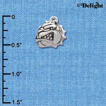 C2206* - Mascot - Bulldog - Small Silver Charm (Left or Right)