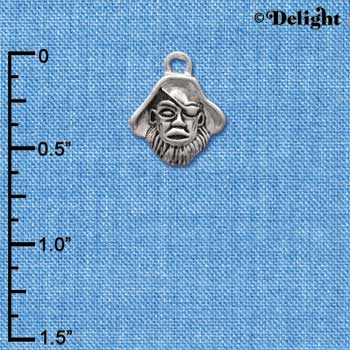 C2209 - Mascot - Pirate - Small Silver Charm