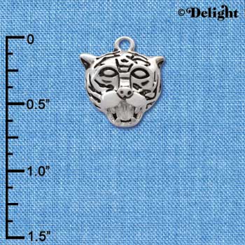 C2212 - Mascot - Tiger - Small Silver Charm