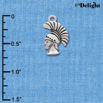 C2213* - Mascot - Trojan - Small Silver Charm (Left or Right)