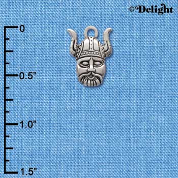 C2214 - Mascot - Viking - Small Silver Charm