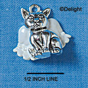 C2217 - Cat Angel - Silver Charm