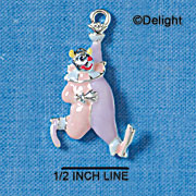C2225* - Clown - Pastel - Silver Charm (Left or Right) 