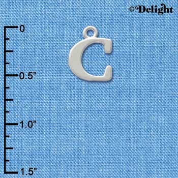 C2267 tlf - Large Silver Initial -C - Silver Charm