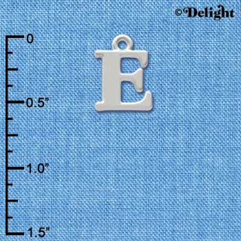 C2269 ctlf - Large Silver Initial - E - Silver Charm