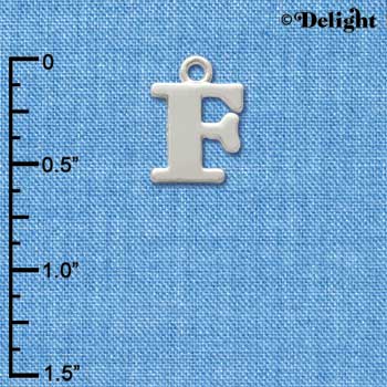 C2270 ctlf - Large Silver Initial - F - Silver Charm