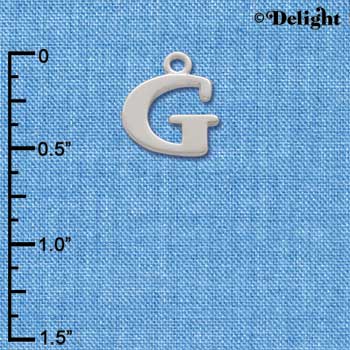 C2271 ctlf - Large Silver Initial - G - Silver Charm