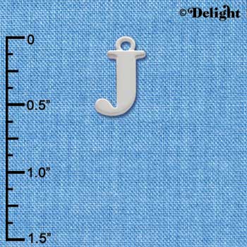C2274 ctlf - Large Silver Initial - J - Silver Charm
