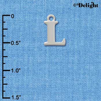C2276 tlf - Large Silver Initial - L - Silver Charm