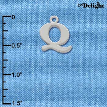 C2281 ctlf - Large Silver Initial - Q - Silver Charm