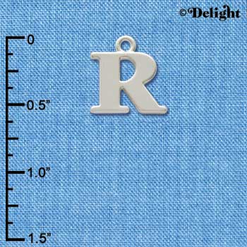 C2282 ctlf - Large Silver Initial - R - Silver Charm