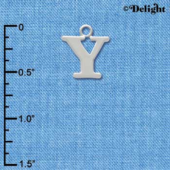 C2289 ctlf - Large Silver Initial - Y - Silver Charm