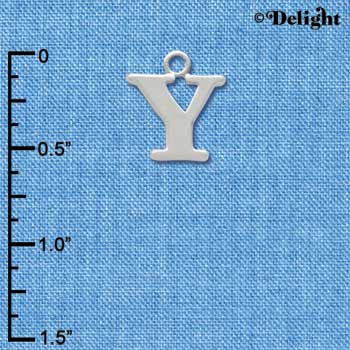 C2289 ctlf - Large Silver Initial - Y - Silver Charm
