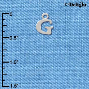 C2297 ctlf - Small Silver Initial - G - Silver Charm