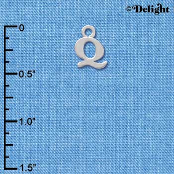 C2307 ctlf - Small Silver Initial - Q - Silver Charm
