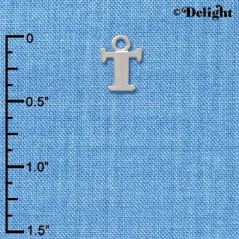 C2310 ctlf - Small Silver Initial - T - Silver Charm