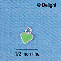 C2365+ - Lime Green Heart - Silver Charm - Mini