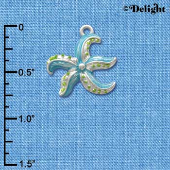 C2424 - Starfish - Blue - Silver Charm