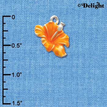 C2436 - Hibiscus Flower - Orange - Silver Charm