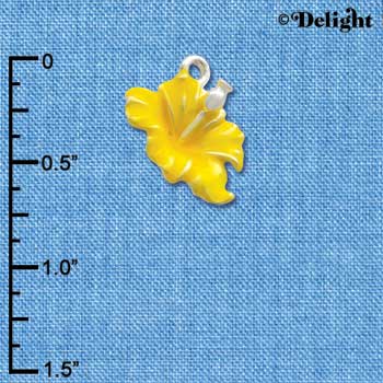 C2437 - Hibiscus Flower - Yellow - Silver Charm