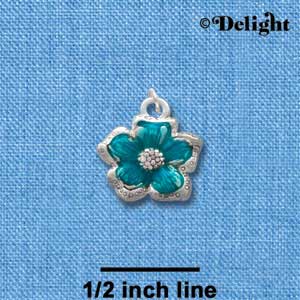 C2444 - Flower - Blue - Silver Charm