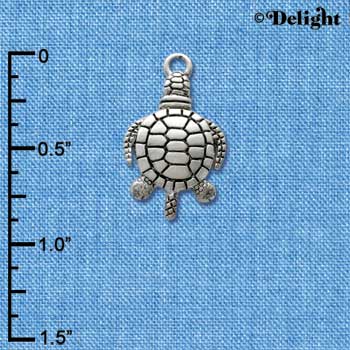 C2477 - Antiqued Turtle - Silver Charm
