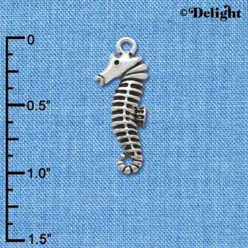 C2479* - Antiqued Seahorse - Silver Charm (Left or Right)