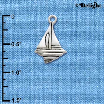 C2480+ - Antiqued Sailboat - Silver Charm