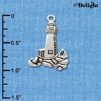 C2483 - Antiqued Lighthouse - Silver Charm