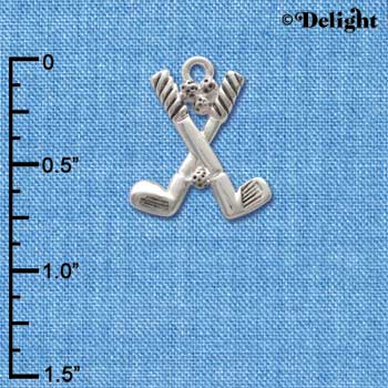 C2496 - Golf Clubs with Golf Ball - Silver Charm