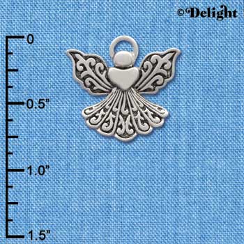 C2520 - Silver Angel with Heart - Silver Charm