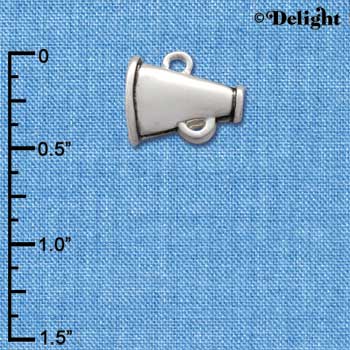 C2524* - Megaphone - Silver - Small - Silver Charm (Left or Right)