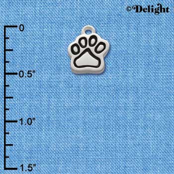 C2528 - Small Silver Paw - Silver Charm