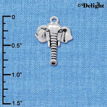 C2537 - Elephant Head - Silver Charm