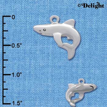 C2595+ - Shark - Silver Charm (3-D)