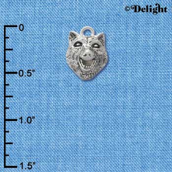 C2597 - Wolf Head - Silver Charm